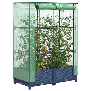 Vidaxl plantenbak verhoogd met kashoes 80x40x123 cm rattanlook