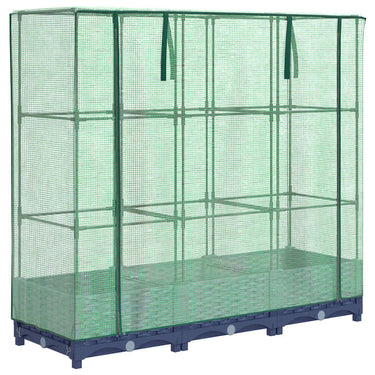 Vidaxl verhoogde plantenbak met kashoes rotanlook 120x40x123 cm