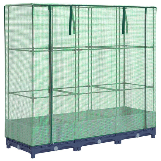 Vidaxl verhoogde plantenbak met kashoes rotanlook 120x40x123 cm