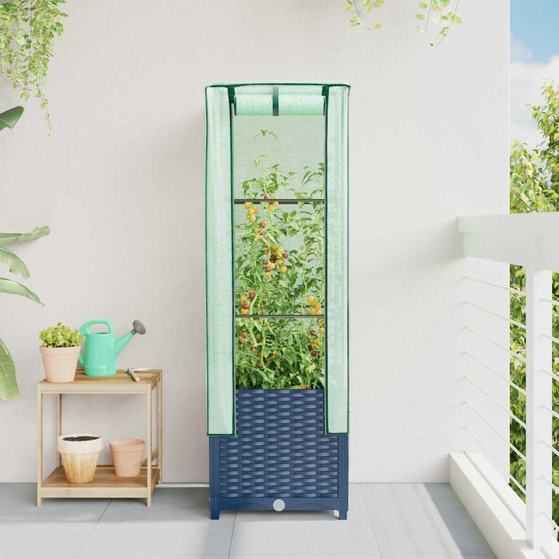 Load image into Gallery viewer, Vidaxl plantenbak verhoogd met kashoes 40x40x139 cm rattanlook
