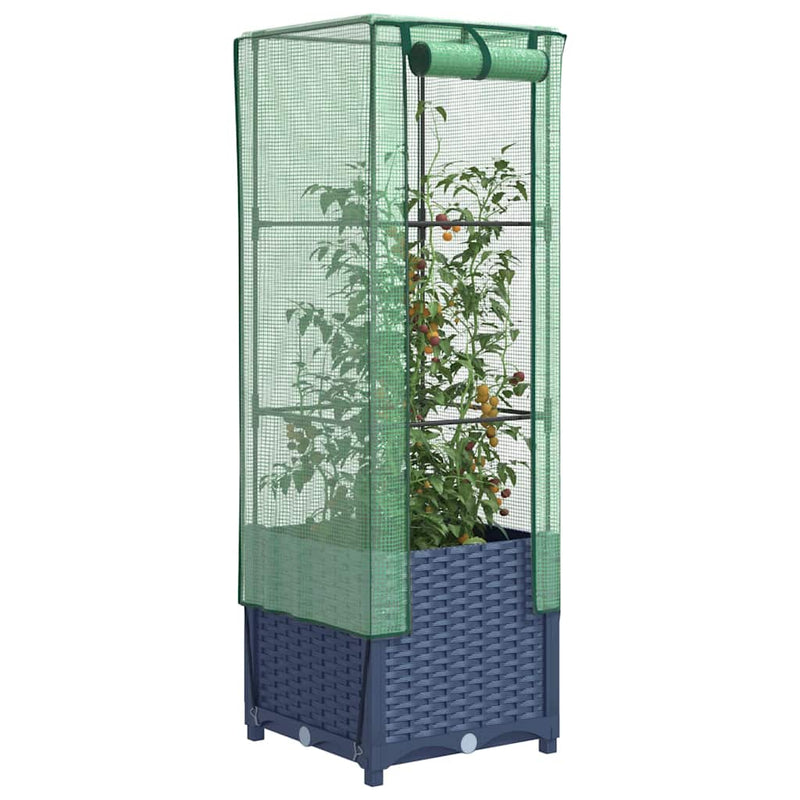 Load image into Gallery viewer, Vidaxl plantenbak verhoogd met kashoes 40x40x139 cm rattanlook
