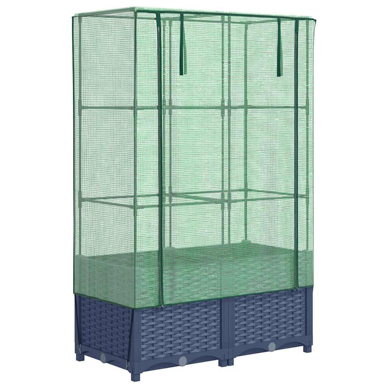 Load image into Gallery viewer, Vidaxl plantenbak verhoogd met kashoes 80x40x138 cm rattanlook

