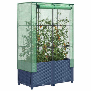 Vidaxl plantenbak verhoogd met kashoes 80x40x138 cm rattanlook