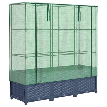 Vidaxl plantenbak verhoogd met kashoes 120x40x138 cm rattanlook