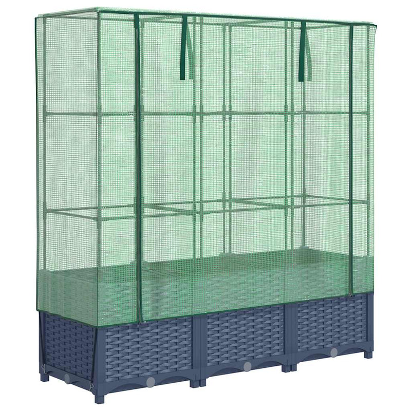 Load image into Gallery viewer, Vidaxl plantenbak verhoogd met kashoes 120x40x138 cm rattanlook
