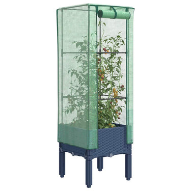 Vidaxl plantenbak verhoogd met kashoes 40x40x140 cm rattanlook
