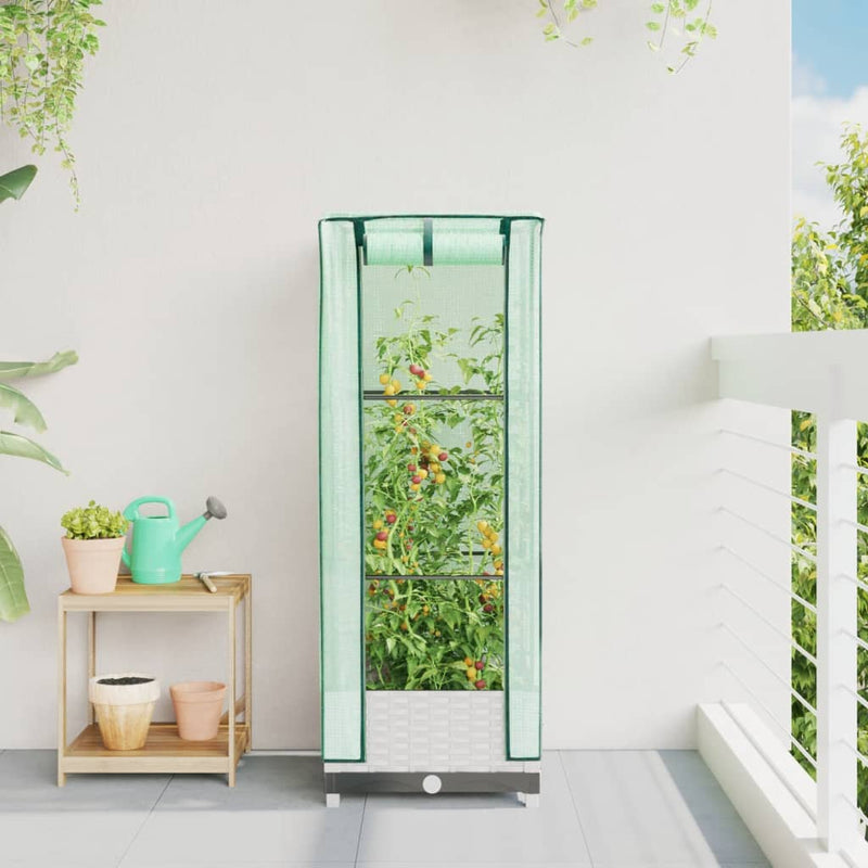 Load image into Gallery viewer, Vidaxl plantenbak verhoogd met kashoes 40x40x123 cm rattanlook
