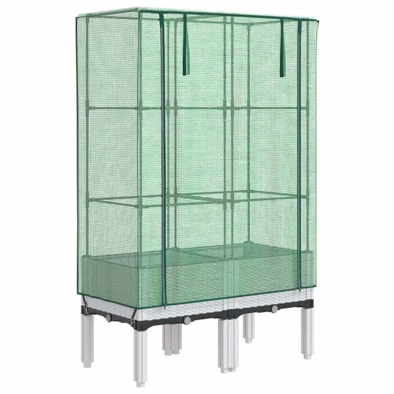 Load image into Gallery viewer, Vidaxl plantenbak verhoogd met kashoes 80x40x140 cm rattanlook
