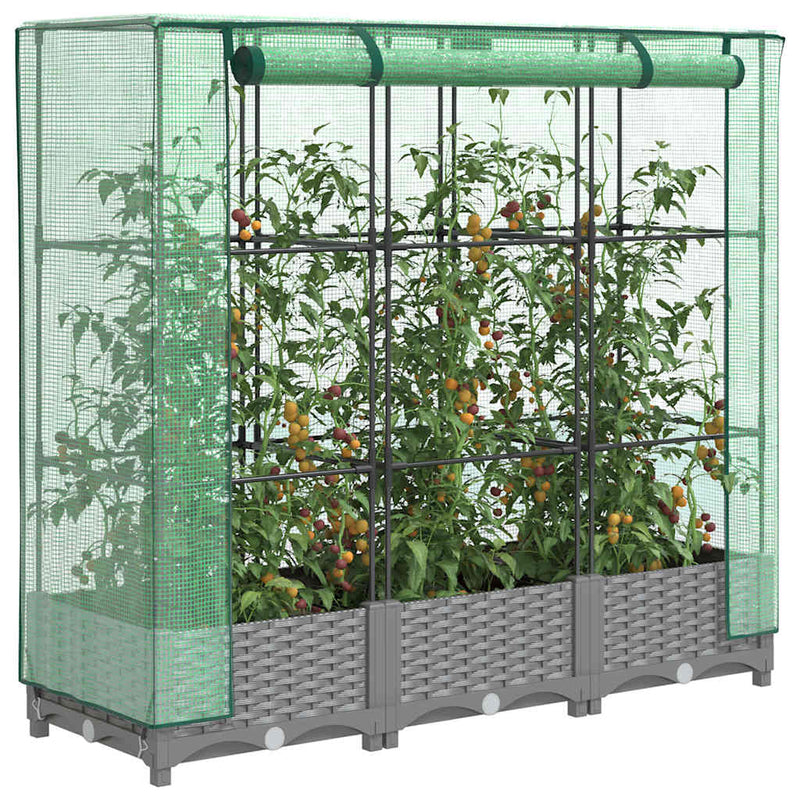 Load image into Gallery viewer, Vidaxl plantenbak verhoogd met kashoes 120x40x123 cm rattanlook

