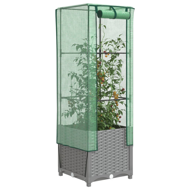Load image into Gallery viewer, Vidaxl plantenbak verhoogd met kashoes 40x40x139 cm rattanlook
