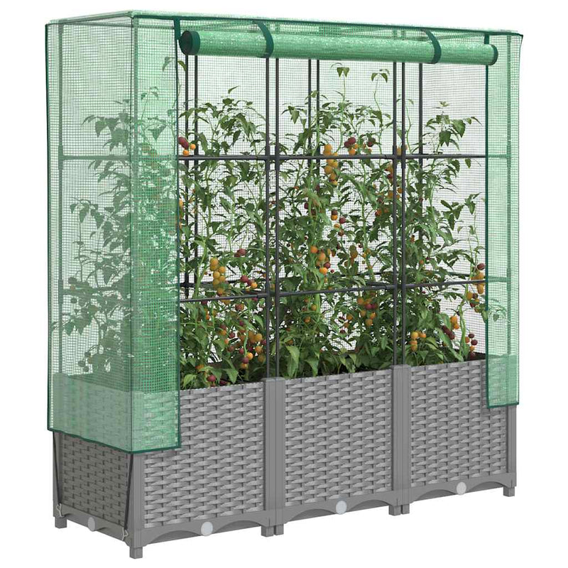 Load image into Gallery viewer, Vidaxl plantenbak verhoogd met kashoes 120x40x138 cm rattanlook

