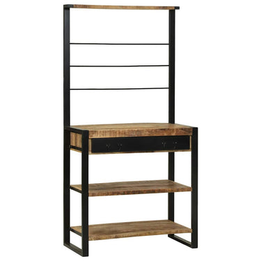 Vidaxl keukenrek bruin en zwart 80 x 40 x 160 cm massief mango hout