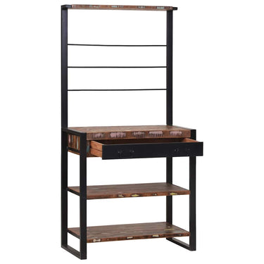 Vidaxl keukenrek multikleur en zwart 80 x 40 x 160 cm