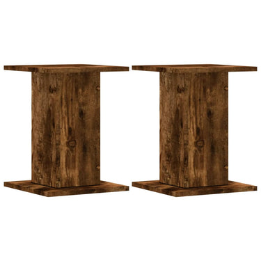 Vidaxl plantenstandaards 2 st 30x30x40 cm bewerkt hout gerookt eiken