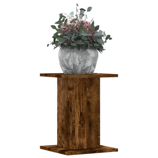 Vidaxl plantenstandaards 2 st 30x30x40 cm bewerkt hout gerookt eiken