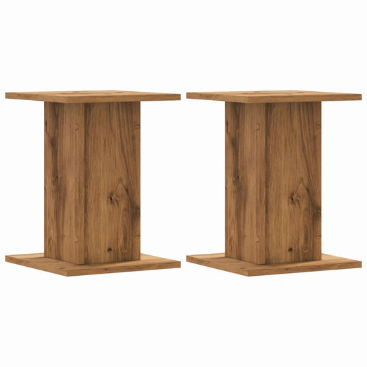 Vidaxl plantenstandaards 2 st 30x30x40 cm hout artisanaal eiken