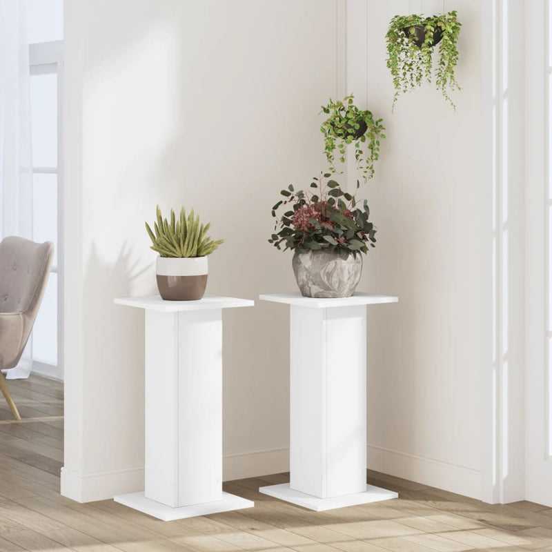 Load image into Gallery viewer, Vidaxl plantenstandaards 2 st 30x30x60 cm bewerkt hout wit
