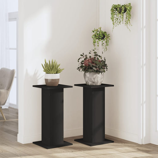Vidaxl plantenstandaards 2 st 30x30x60 cm bewerkt hout zwart