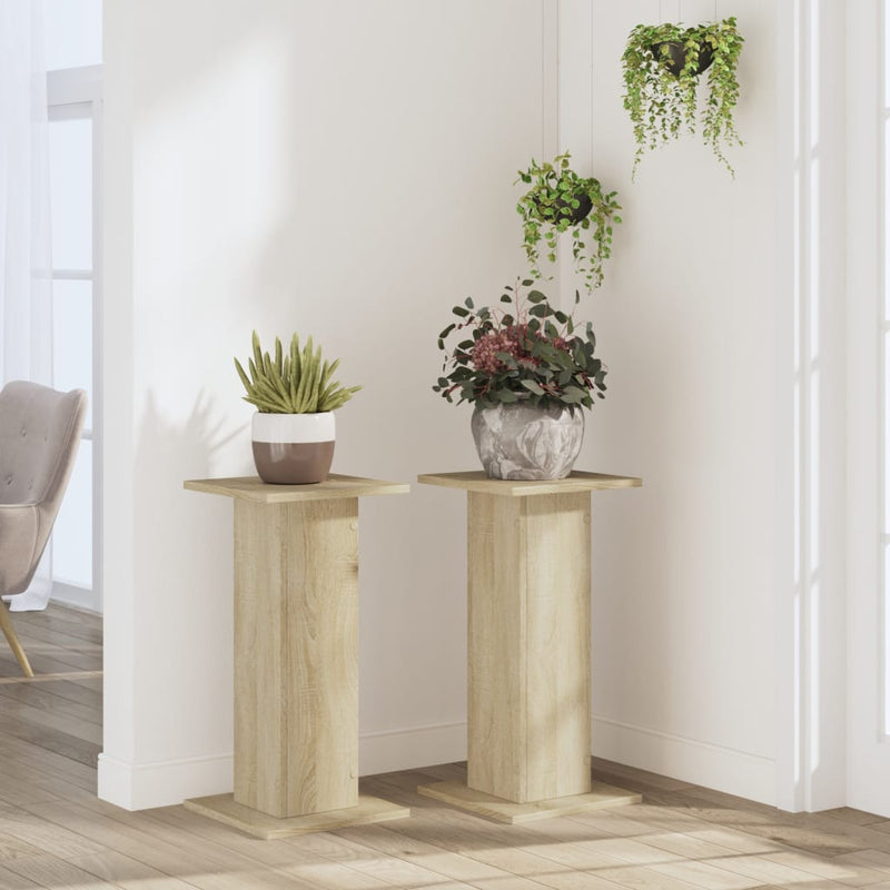 Load image into Gallery viewer, Vidaxl plantenstandaards 2 st 30x30x60 cm bewerkt hout sonoma eiken

