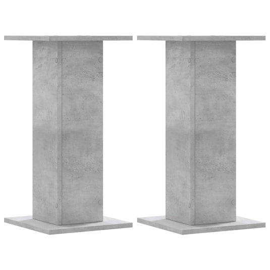 Vidaxl plantenstandaards 2 st 30x30x60 cm bewerkt hout betongrijs