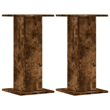 Vidaxl plantenstandaards 2 st 30x30x60 cm bewerkt hout gerookt eiken