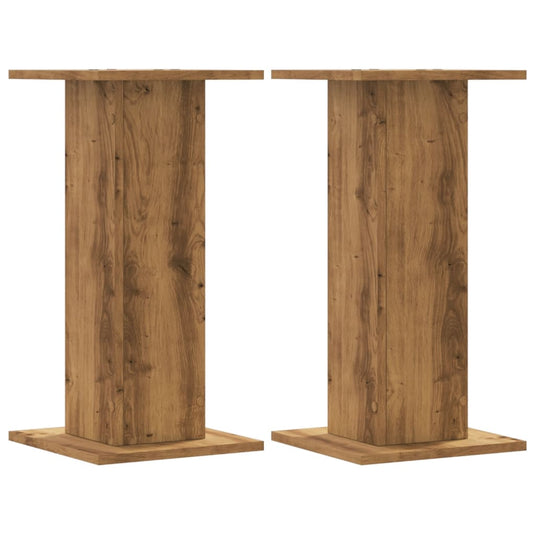 Vidaxl plantenstandaards 2 st 30x30x60 cm hout artisanaal eiken