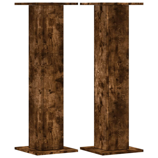 Vidaxl plantenstandaards 2 st 30x30x95 cm bewerkt hout gerookt eiken
