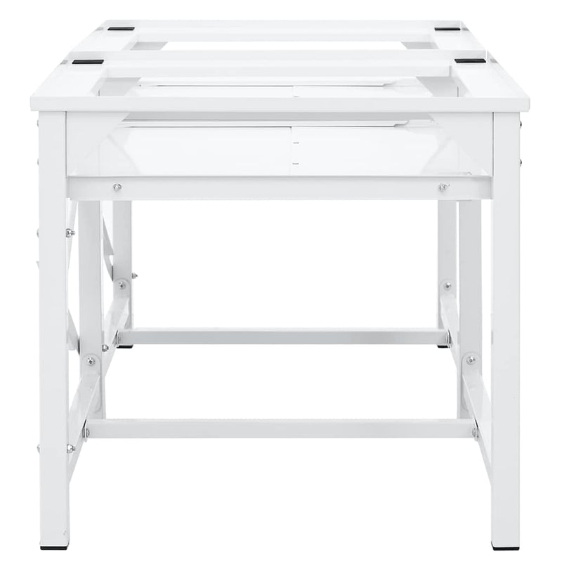 Load image into Gallery viewer, Vidaxl dubbele wasmachine sokkel met uittrekbare planken wit
