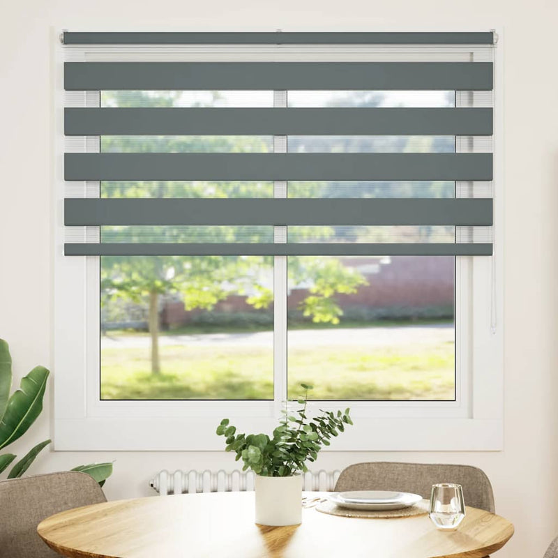 Load image into Gallery viewer, Vidaxl zebra rolgordijn 140x100 cm stofbreedte 135,9 cm donkergrijs
