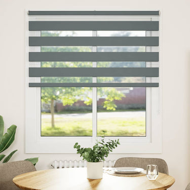 Vidaxl zebra rolgordijn 125x150 cm stofbreedte 120,9 cm donkergrijs