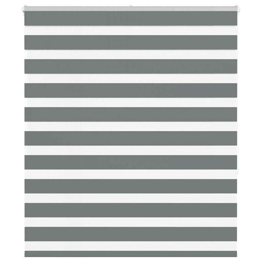 Vidaxl zebra rolgordijn 130x150 cm stofbreedte 125,9 cm donkergrijs