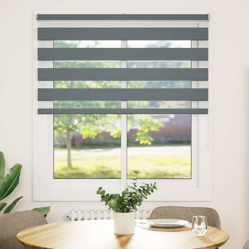 Load image into Gallery viewer, Vidaxl zebra rolgordijn 135x150 cm stofbreedte 130,9 cm donkergrijs

