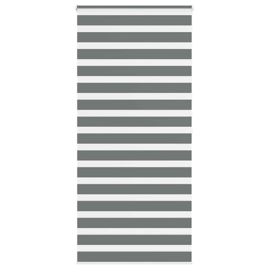 Vidaxl zebra rolgordijn 95x200 cm stofbreedte 90,9 cm donkergrijs
