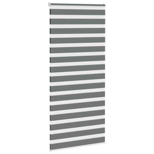 Vidaxl zebra rolgordijn 95x200 cm stofbreedte 90,9 cm donkergrijs