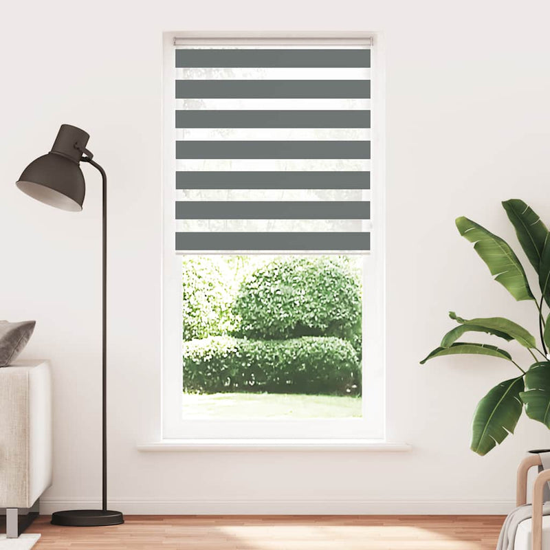 Load image into Gallery viewer, Vidaxl zebra rolgordijn 100x200 cm stofbreedte 95,9 cm donkergrijs
