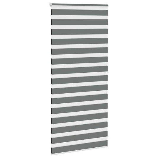 Vidaxl zebra rolgordijn 105x200 cm stofbreedte 100,9 cm donkergrijs