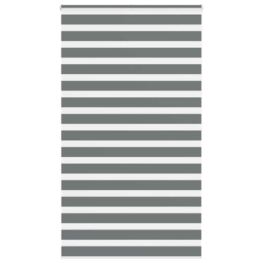 Vidaxl zebra rolgordijn 130x200 cm stofbreedte 125,9 cm donkergrijs