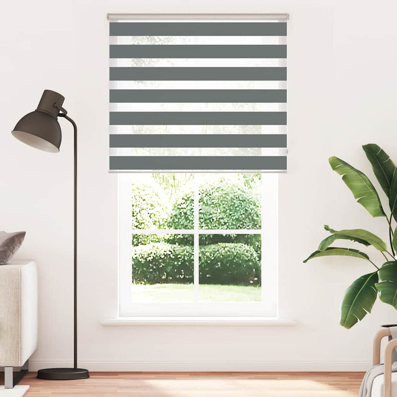 Load image into Gallery viewer, Vidaxl zebra rolgordijn 135x200 cm stofbreedte 130,9 cm donkergrijs
