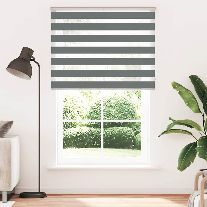 Load image into Gallery viewer, Vidaxl zebra rolgordijn 140x200 cm stofbreedte 135,9 cm donkergrijs
