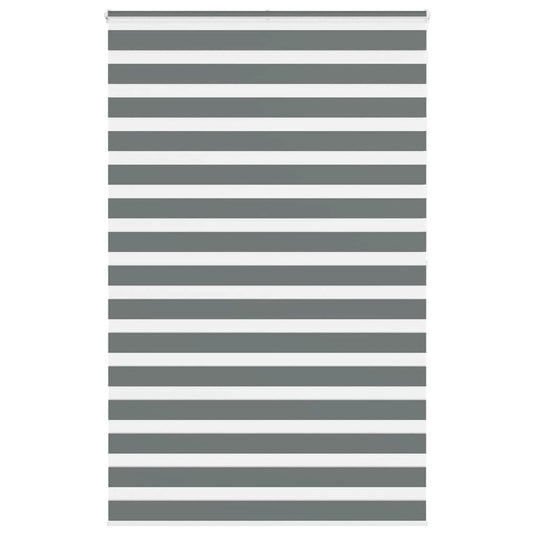 Vidaxl zebra rolgordijn 145x200 cm stofbreedte 140,9 cm donkergrijs