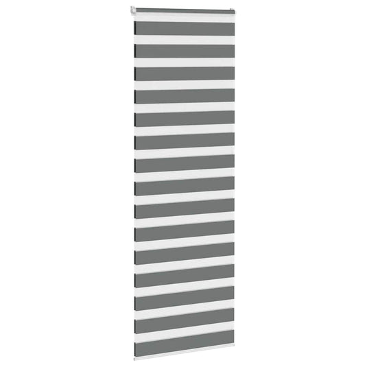 Vidaxl zebra rolgordijn 80x230 cm stofbreedte 75,9 cm donkergrijs