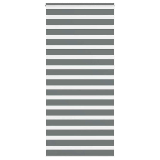 Vidaxl zebra rolgordijn 110x230 cm stofbreedte 105,9 cm donkergrijs