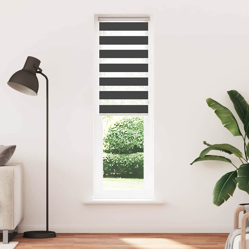 Load image into Gallery viewer, Vidaxl zebra rolgordijn 60x200 cm stofbreedte zwart 55,9 cm
