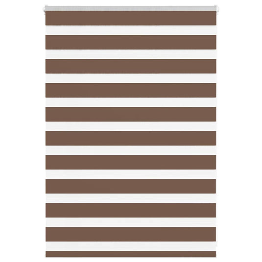 Vidaxl zebra rolgordijn 105x100 cm stofbreedte 100,9cm polyester bruin