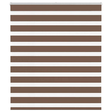 Vidaxl zebra rolgordijn 130x100 cm stofbreedte 125,9cm polyester bruin