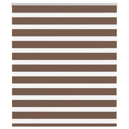 Vidaxl zebra rolgordijn 130x100 cm stofbreedte 125,9cm polyester bruin