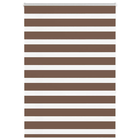 Vidaxl zebra rolgordijn 115x150 cm stofbreedte 110,9cm polyester bruin