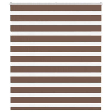 Vidaxl zebra rolgordijn 120x150 cm stofbreedte 115,9cm polyester bruin