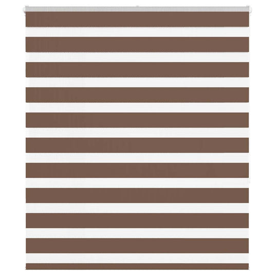 Vidaxl zebra rolgordijn 120x150 cm stofbreedte 115,9cm polyester bruin