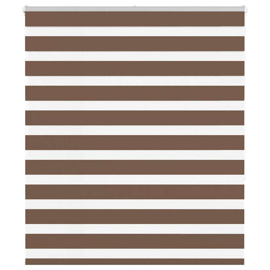 Vidaxl zebra rolgordijn 125x150 cm stofbreedte 120,9cm polyester bruin